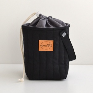 Kis méretű behúzós projekt táska kézimunkához (fekete), Táska & Tok, Kézitáska & válltáska, Kézitáska, Varrás, MESKA