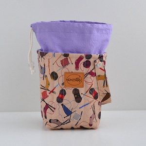 Kis méretű behúzós projekt táska kézimunkához (fonalas) - táska & tok - kézitáska & válltáska - kézitáska - Meska.hu