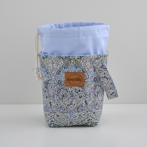 Kis méretű behúzós projekt táska kézimunkához (világoskék Liberty Ianthe Blossom B Tana Lawn) - táska & tok - kézitáska & válltáska - kézitáska - Meska.hu