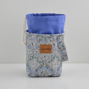 Kis méretű behúzós projekt táska kézimunkához (kék Liberty Ianthe Blossom B Tana Lawn) - táska & tok - kézitáska & válltáska - kézitáska - Meska.hu