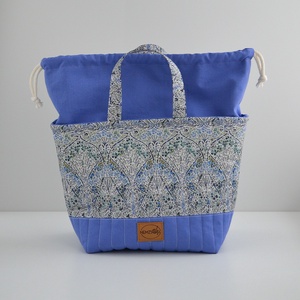 Nagy méretű behúzós projekt táska kézimunkához (Liberty Ianthe Blossom B Tana Lawn) - táska & tok - kézitáska & válltáska - kézitáska - Meska.hu