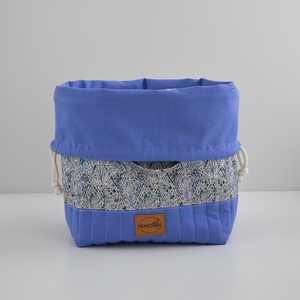 Nagy méretű behúzós projekt táska kézimunkához (Liberty Ianthe Blossom B Tana Lawn) - táska & tok - kézitáska & válltáska - kézitáska - Meska.hu