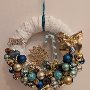 Világítós karácsonyi ajtódísz/kopogtató - Meska.hu