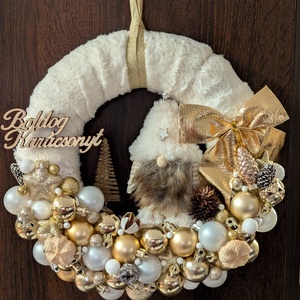 Világítós karácsonyi ajtódísz/kopogtató manós  - Meska.hu