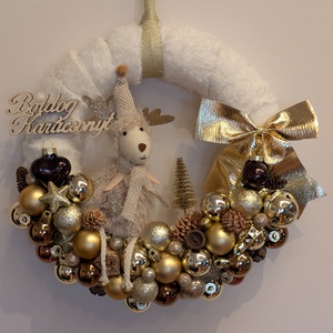 Világítós karácsonyi ajtódísz/kopogtató rénszarvas  - Meska.hu