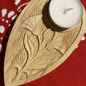 Kézműves faragott gyertyatartó - otthon & életmód - gyertya, illat, aroma - gyertyatartó - Meska.hu