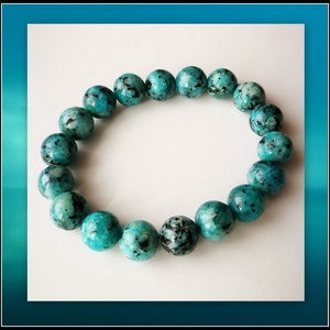 Természetes féldrágakő karkötő 1cm-es gyöngyökből - Meska.hu