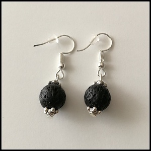 Lávakő ásvány fülbevaló - Meska.hu