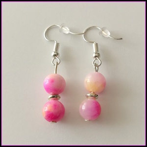 Méz-barack zebra jáde ásvány fülbevaló - Meska.hu