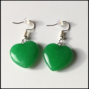 Zöld jáde ásvány fülbevaló - Meska.hu