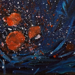 Korallbogyók,akrilfestmény - művészet - festmény - akril - Meska.hu