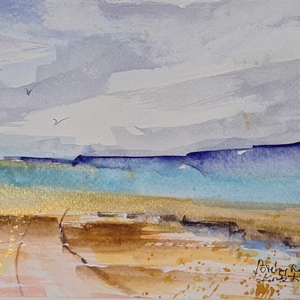 Nyári emlék,aquarell modern keretben - Meska.hu