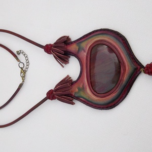 Enigma amulett bőr nyaklánc Dél- Afrikai jáspissal -  - Meska.hu