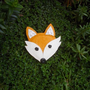 Rókás bőr kitűző - ékszer - kitűző és bross - Meska.hu