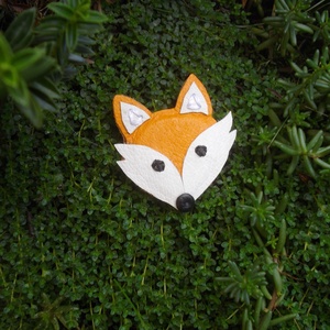 Rókás bőr kitűző - ékszer - kitűző és bross - Meska.hu