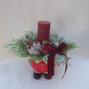 Karácsonyi asztaldísz, Karácsony, Adventi díszek, Adventi asztaldísz, Virágkötés, MESKA