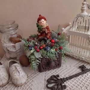 Nosztalgia figurás karácsonyi asztaldísz - Meska.hu