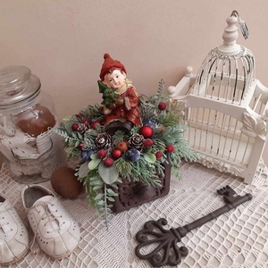 Nosztalgia figurás karácsonyi asztaldísz - karácsony - adventi díszek - adventi asztaldísz - Meska.hu