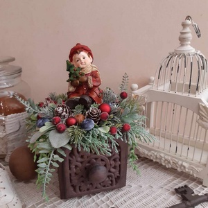 Nosztalgia figurás karácsonyi asztaldísz - karácsony - adventi díszek - adventi asztaldísz - Meska.hu