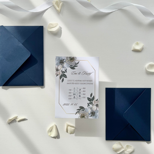 Esküvői Meghívó Kék Virágos - esküvő - meghívó & kártya - meghívó - Meska.hu