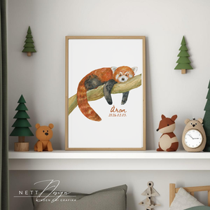 Személyre szabható gyerekszoba falikép - Róka illusztrációval - baba - mama - babaszoba dekoráció - babaposzter - Meska.hu