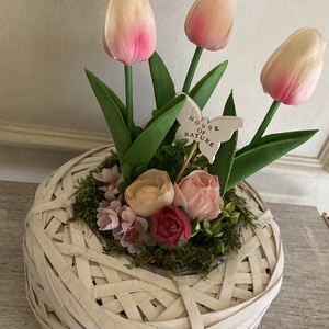 Tulipánok fészek kosárban - otthon & életmód - dekoráció - Meska.hu