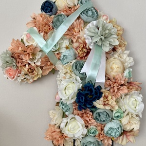 Lovas ajtódísz faldísz kopogtató virágos  - Meska.hu