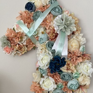 Lovas ajtódísz faldísz kopogtató virágos  - otthon & életmód - dekoráció - ajtó- és ablak dekoráció - ajtódísz & kopogtató - Meska.hu