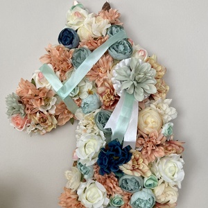 Lovas ajtódísz faldísz kopogtató virágos  - otthon & életmód - dekoráció - ajtó- és ablak dekoráció - ajtódísz & kopogtató - Meska.hu