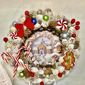 Mézeskalácsos kopogtató - karácsony - adventi díszek - adventi ajtódísz - Meska.hu