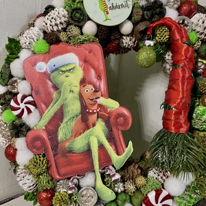 Grincs Boldog akármit kopogató, ajtódísz - karácsony - adventi díszek - adventi ajtódísz - Meska.hu