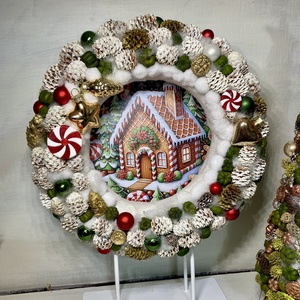 Karácsonyi mézeskalács házikós ajtódísz - karácsony - adventi díszek - adventi ajtódísz - Meska.hu