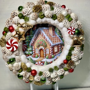 Karácsonyi mézeskalács házikós ajtódísz - Meska.hu