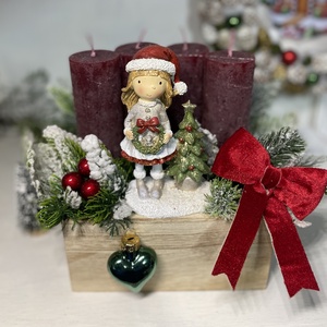 Adventi asztaldísz  figurával - Meska.hu