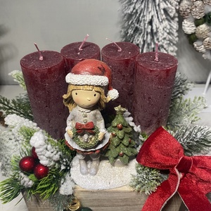 Adventi asztaldísz  figurával - karácsony - adventi díszek - adventi asztaldísz - Meska.hu