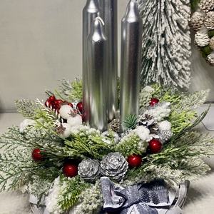 Adventi asztaldísz fonott kaspóban - Meska.hu