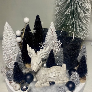 Adventi asztaldísz fa tálcán  - karácsony - adventi díszek - adventi asztaldísz - Meska.hu