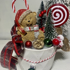 Adventi asztaldísz macival - Meska.hu