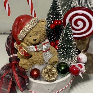 Adventi asztaldísz macival - karácsony - adventi díszek - adventi asztaldísz - Meska.hu