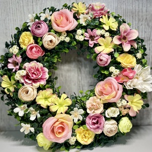 Virágos kopogtató , Otthon & Életmód, Dekoráció, Ajtó- és ablak dekoráció, Ajtódísz & Kopogtató, Mindenmás, MESKA