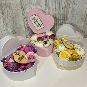 Szív alakú virágbox virágdoboz  - otthon & életmód - virágdekoráció - virágok - virágbox - Meska.hu