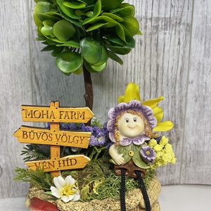 Tündérkert manólak kaspóban  - ünnepi díszek, dekorációk - húsvéti díszek és dekorációk - húsvéti asztaldíszek - Meska.hu