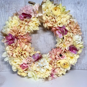 Hatalmas virágos kopogtató ajtódísz  - otthon & életmód - dekoráció - ajtó- és ablak dekoráció - ajtódísz & kopogtató - Meska.hu