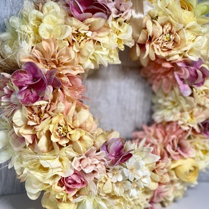 Hatalmas virágos kopogtató ajtódísz , Otthon & Életmód, Dekoráció, Ajtó- és ablak dekoráció, Ajtódísz & Kopogtató, Mindenmás, MESKA