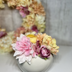 Kerámia kaspós asztaldísz virágdísz  - ünnepi díszek, dekorációk - húsvéti díszek és dekorációk - húsvéti asztaldíszek - Meska.hu