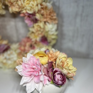 Kerámia kaspós asztaldísz virágdísz  - ünnepi díszek, dekorációk - húsvéti díszek és dekorációk - húsvéti asztaldíszek - Meska.hu