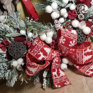 Karácsonyi masnis kopogtató - karácsony - adventi díszek - adventi ajtódísz - Meska.hu