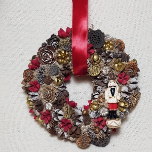 Téli Kopogtató diótörővel - karácsony - adventi díszek - adventi ajtódísz - Meska.hu