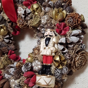 Téli Kopogtató diótörővel - karácsony - adventi díszek - adventi ajtódísz - Meska.hu