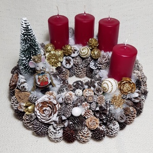 Adventi koszorú egérkirállyal - Meska.hu
